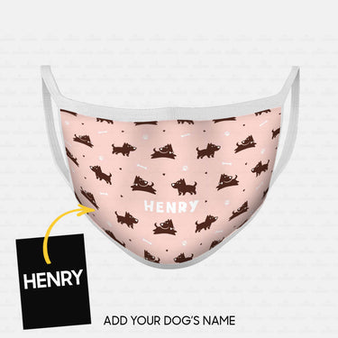 Personalized Dog Gift Idea - Dogs Running On Pink For Dog Lovers - Cloth Mask
